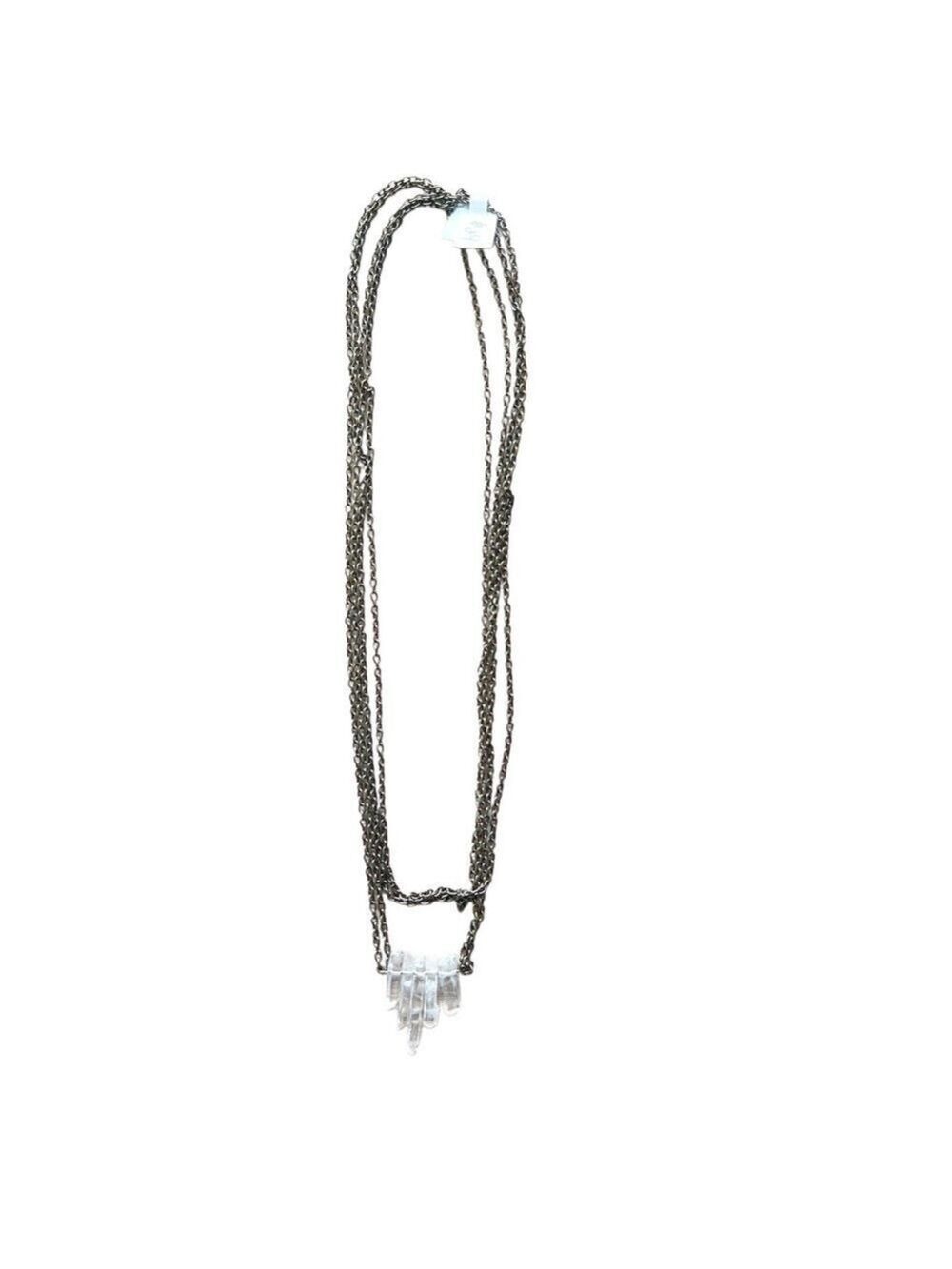 Brass Chain with Clear Stones Necklace
